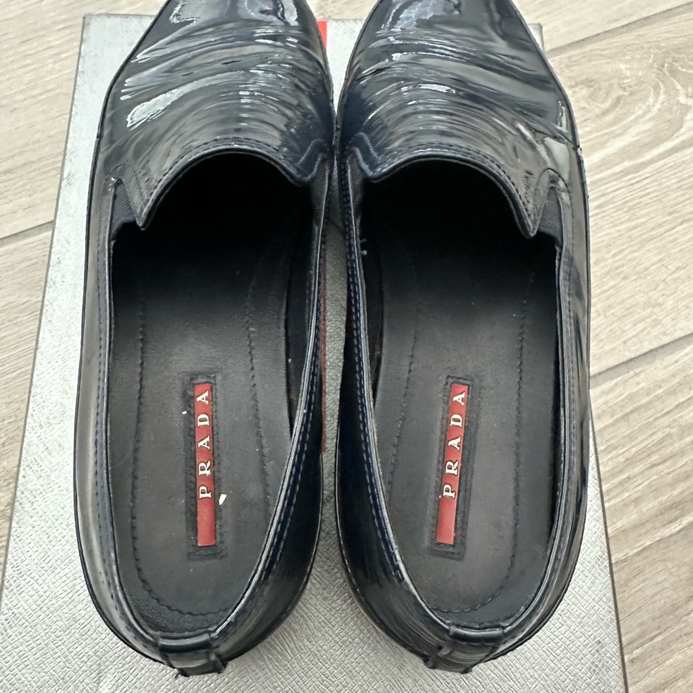 Prada Women’s patent Navy Slip-On sneaker - Picture 4 of 6